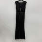 NWT Womens Black Floral Lace Ruched Round Neck Sleeveless Maxi Dress Size S image number 2