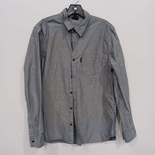 Oakley Men's Blue 100% Cotton Button-Up Shirt Size M image number 1