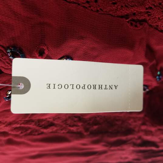 Anthropologie Women Red Blouse 2 XS NWT image number 5
