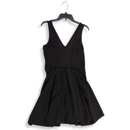 H&M Womens Black Pleated Sleeveless V-Neck Short Fit & Flare Dress Size Medium alternative image