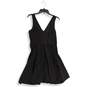 H&M Womens Black Pleated Sleeveless V-Neck Short Fit & Flare Dress Size Medium image number 2