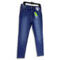 NWT Womens Blue Denim Medium Wash Ultra Soft Slim Skinny Leg Jeans Sz 14/32 image number 1