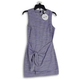NWT Womens Blue Space Dye Sleeveless Back Zip Mini Dress Size Small