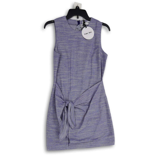 NWT Womens Blue Space Dye Sleeveless Back Zip Mini Dress Size Small image number 1