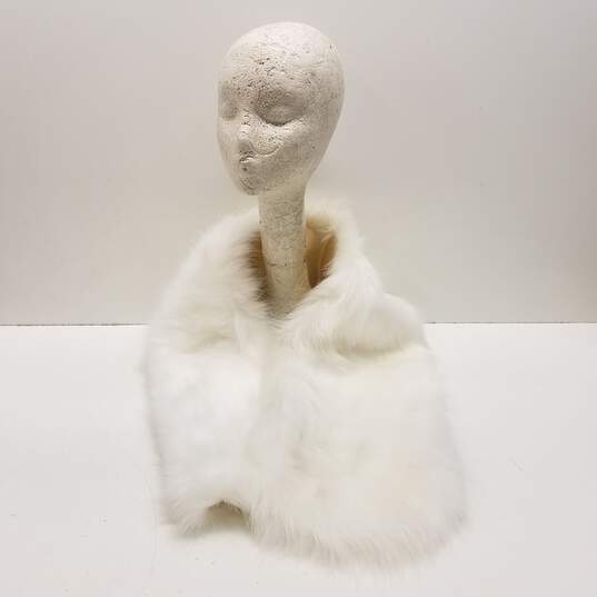 Unbranded White Fur Women's Shawl image number 1