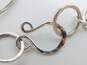 925 Sterling Silver Mexico Hammered Open Circle Link S Hook Clasp Necklace image number 2