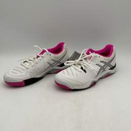 Asics Womens Gel Challenger 10 White Pink Low Top Lace-Up Sneaker Shoes Size 8