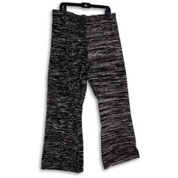 Womens Black Gray Space Dye Elastic Waist Wide Leg Ankle Pants Size XL alternative image