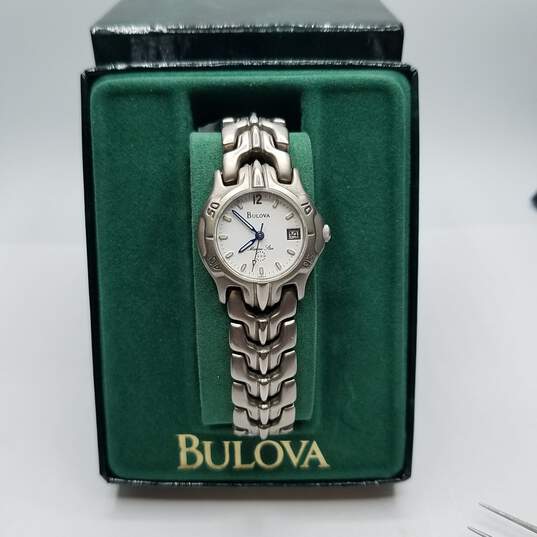 Vintage Bulova Marine Star Unique Linked Stainless Steel Watch image number 3