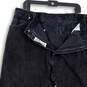 Mens Black Dark Wash Stretch Denim Straight Jeans Size 42 X 30 image number 3