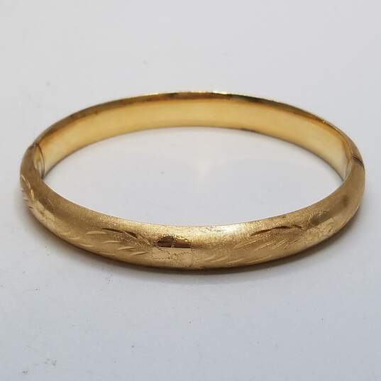 14K Gold Chiseled Hinge Bangle Bracelet 10.8g image number 1