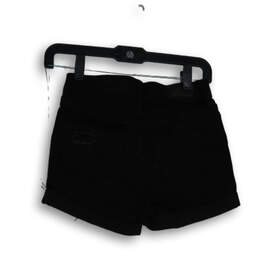 NWT Womens Black Denim 5-Pocket Design Cuffed Shorts Size 0/24 alternative image