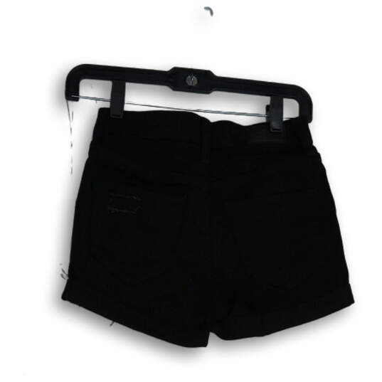 NWT Womens Black Denim 5-Pocket Design Cuffed Shorts Size 0/24 image number 2