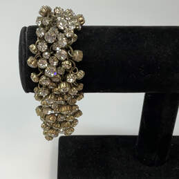 Designer J.Crew Gold-Tone Rhinestone Multi Strand Ring Clasp Chain Bracelet