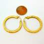 14K Yellow Gold Etched Hoop Earrings 4.4g image number 5