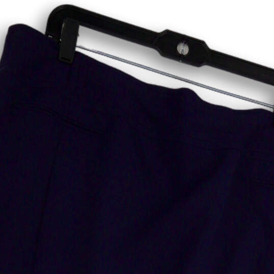 Womens Blue Flat Front Back Zip Regular Fit Classic Mini Skirt Size 22 image number 3
