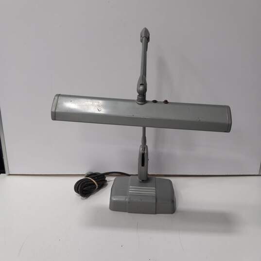 Vintage Dazor Industrial Grey Desk Lamp image number 1
