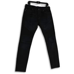 Mens Black Denim Dark Wash 5-Pocket Design Skinny Leg Jeans Size 31