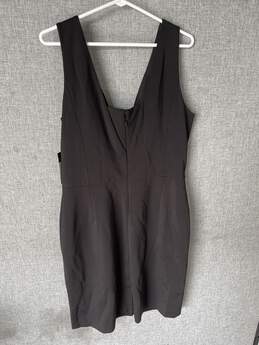 Womens Black Sleeveless V Neck Back Zip Bodycon Dress Size 16 T-0540537-A alternative image
