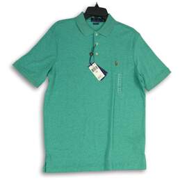 NWT Polo Ralph Lauren Mens Blue Button Front Classic Fit Golf Polo Shirt Size M