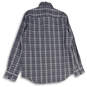 NWT Mens Blue Plaid Spread Collar Long Sleeve Button Up Shirt Size M image number 2