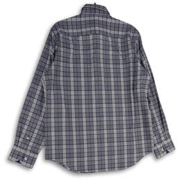 NWT Mens Blue Plaid Spread Collar Long Sleeve Button Up Shirt Size M alternative image