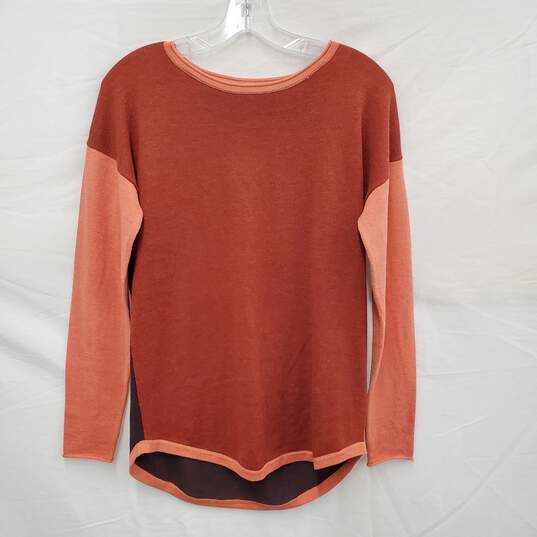 Smartwool Polyester Blend peach & Burgundy Long Sleeve Turtleneck Sweater Size SM image number 1
