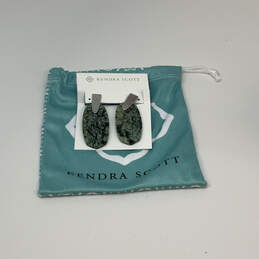 Designer Kendra Scott Silver-Tone Aragon Stone Dangle Earrings W/ Dust Bag alternative image