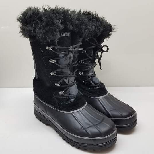 Khombu Nordic 2 Tall Faux Fur Winter Snow Boots Black Size 10 image number 1