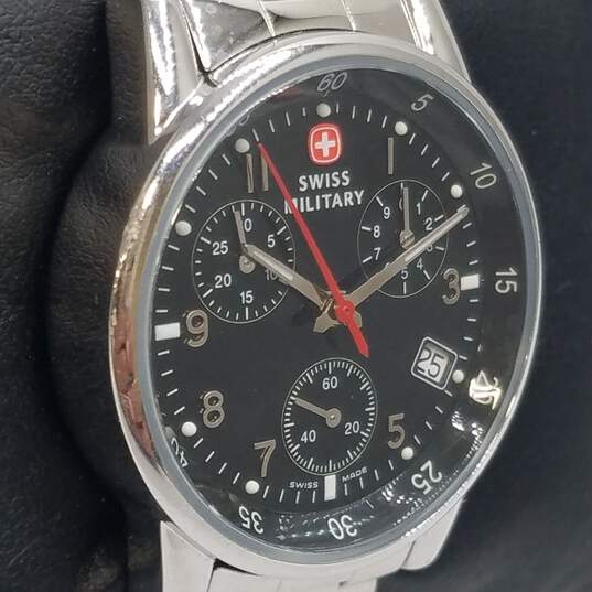 Swiss Military 075.0463 32mm WR 100MM The Genuine Black Dial Date Watch 87.0g image number 4