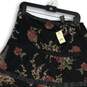 NWT Womens Black Floral Tiered Side Zip Midi A-Line Skirt Size 11/12 image number 3