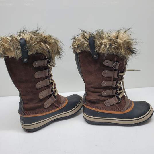 Sorel Brown Women's Joan of Arctic Waterproof Leather Rubber Boots Size 6 image number 2