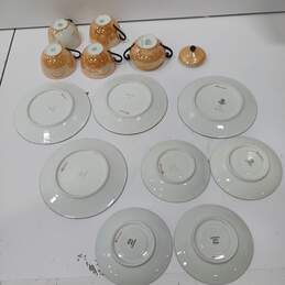 13pc Set of Czechoslovakia Orange Lusterware Teacups and Saucer Set alternative image