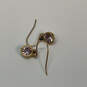 Designer Swarovski Gold-Tone Purple Crystal Cut Stone Classic Drop Earrings image number 3
