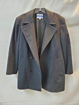 Pendleton Black Long Sleeve Wool Button Up Coat Jacket Size 10