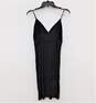 HALSTON Heritage Spaghetti Strap Empire Waist Rayon Blend Little Black Cocktail Dress Size XS with COA image number 4