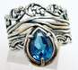 Or Paz Israel Sterling Silver London Blue Topaz Wrap Ring 6.5g image number 1