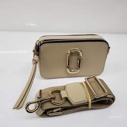Marc Jacobs 'The Snapshot' Khaki Leather Camera Crossbody Bag w/COA