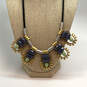 Designer J. Crew Two-Tone Multicolor Rhinestone Abstract Statement Necklace image number 1