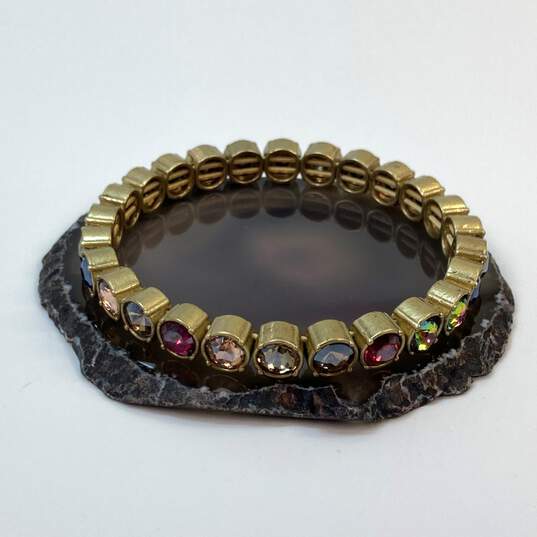 Designer Stella & Dot Gold-Tone Multicolor Acrylic Gemstone Vida Tennis Bracelet image number 1
