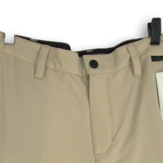 NWT Men's Beige Belt Loops Flat Front Slash Pocket Chino Shorts Size 36 image number 3