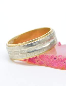 10K Gold Etched Wide Band Ring 4g