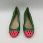 Womens Green Leather Round Toe Embellished Slip-On Ballet Flats Size 8 M image number 1