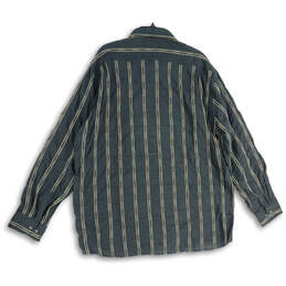 NWT Mens Black Striped Spread Collar Long Sleeve Button UP Shirt Size XXL alternative image