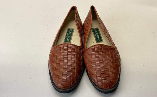 Cole Haan Women's Brown Leather Basket Weave Flats Size 7 image number 4
