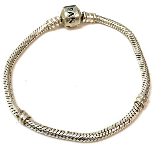 Designer Pandora 925 ALE Sterling Silver Barrel Clasp Snake Chain Bracelet image number 3