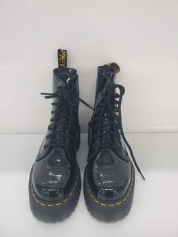 Women Dr Martens Jadon Black Patent Leather Platform Combat Boots Size-5