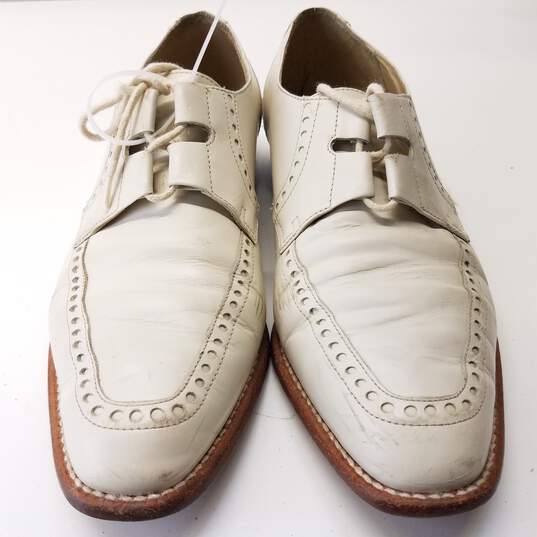 Kenneth Cole White/Beige Spectator Brogue Apron Toe Derby Shoes Men US 8.5 image number 6