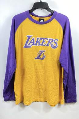 Adidas Men Gold NBA LA Lakers Long Sleeve Shirt L