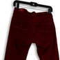 Womens Red Denim Regular Fit Dark Wash Pockets Skinny Jeans Size 27 image number 4